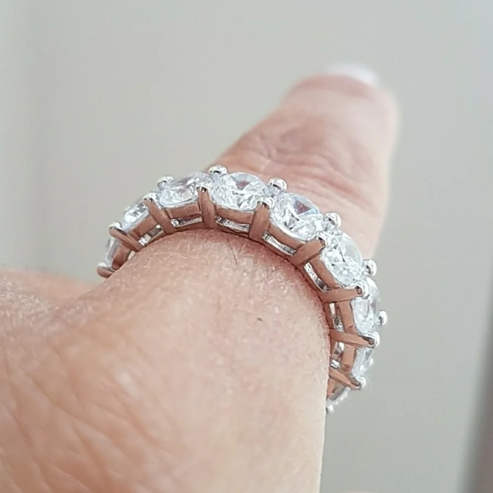 Sterling silver Eternity Wedding Band sz 8 9 10